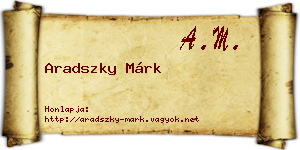 Aradszky Márk névjegykártya